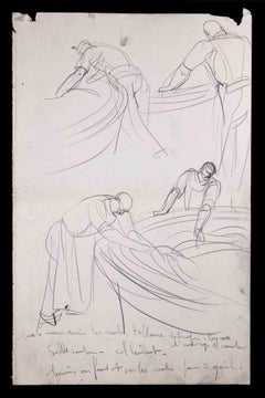 Bocetos de trabajadores - Dibujo original de Desconocido - Mediados del siglo XX