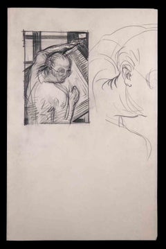 Vintage Sketches of an Artist - Original Drawing by Unknown - Mid 20th Century