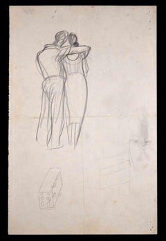Vintage Couple Sketches - Original Drawing by Unknown - Mid 20th Century