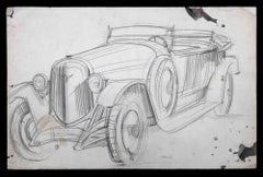Vintage The Car - Original Drawing by Unknown - Mid 20th Century