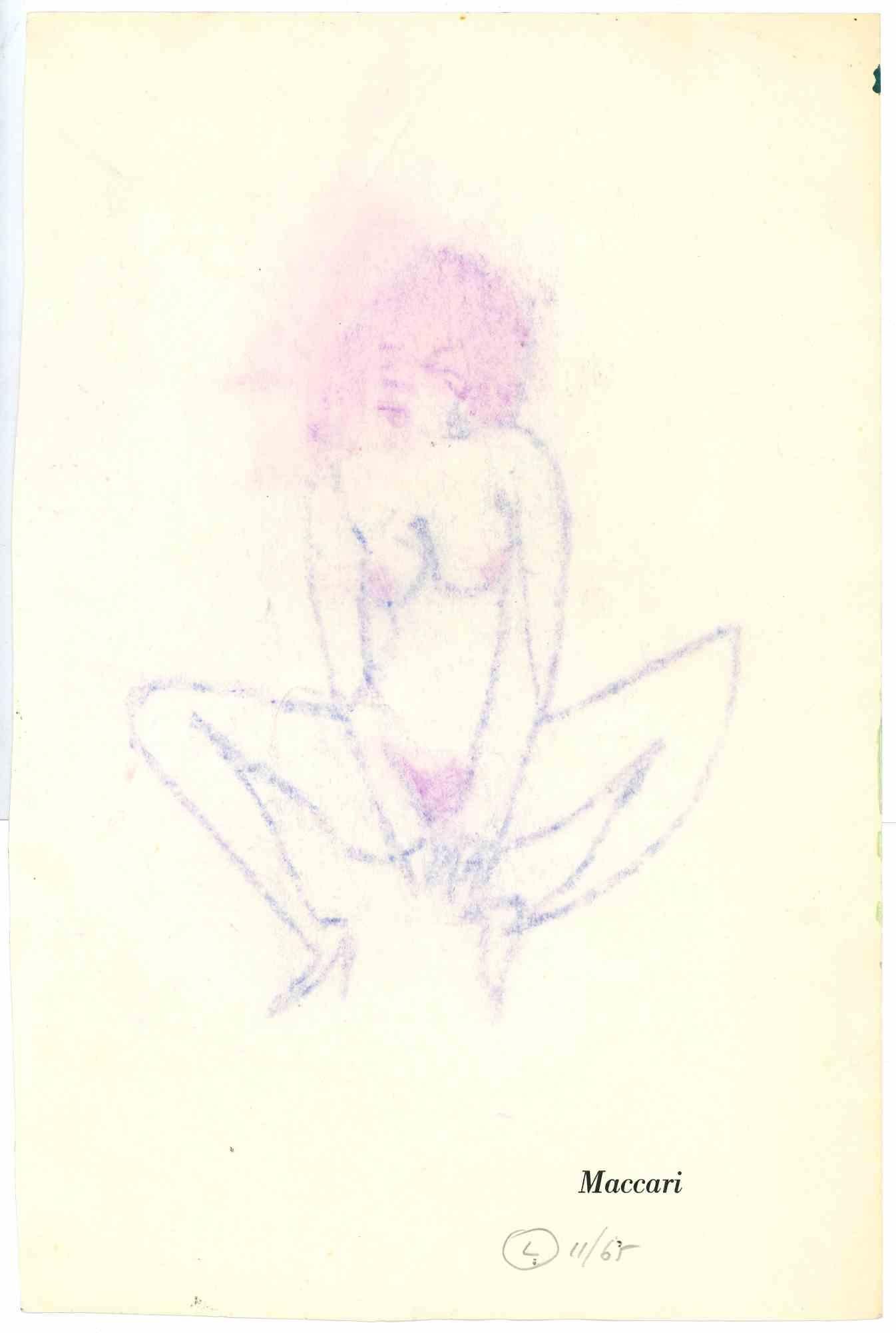 Nude is an original drawing in pastel on paper realized by Mino Maccari in the 1950s.

Stamp signed on paper.

Bon état.

Mino Maccari (1898-1989) was an Italian writer, painter, engraver, and journalist, winner of the Feltrinelli Prize for painting