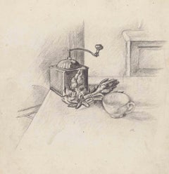 Still Life - Original Drawing by Mino Maccari - 1950s