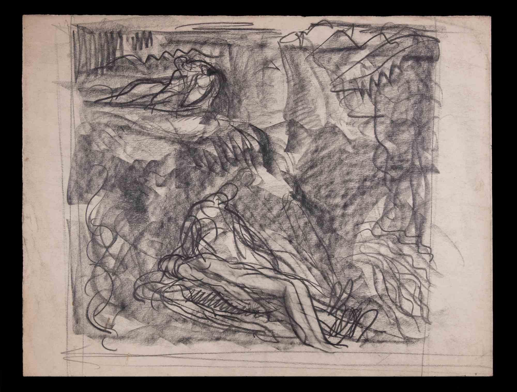 Composition - Original Drawing by Madeleine Scali - Late 20th Century