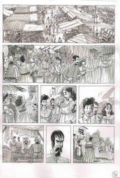 Giorno di mercato  Illustrazione di Vincenzo Bizzarri -2016