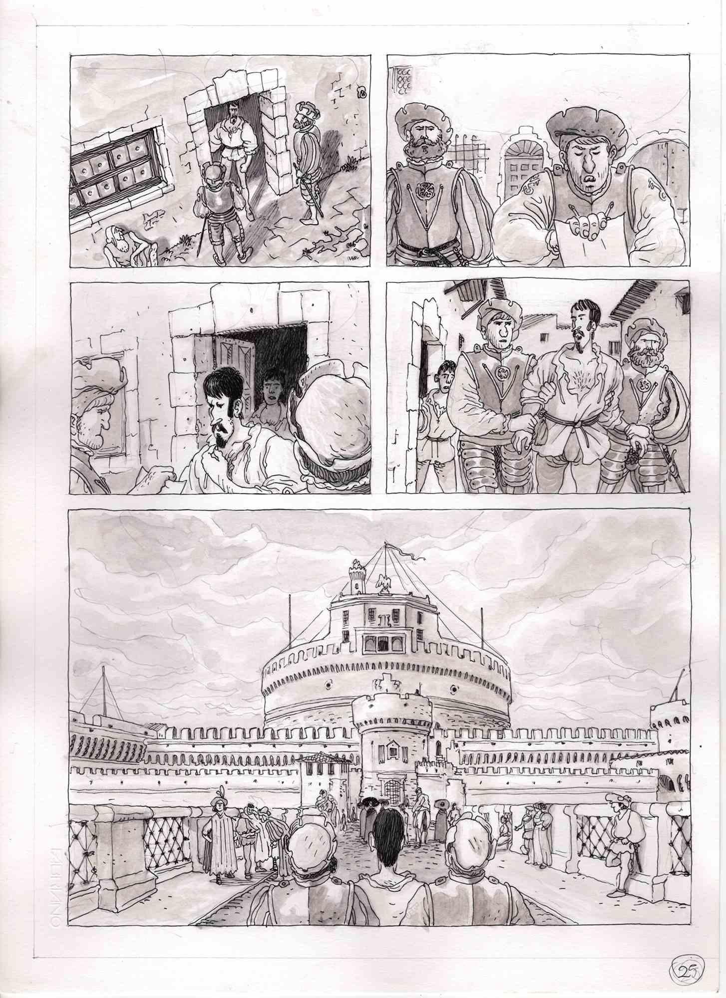 Cellini is Arrested  -  Illustration by Vincenzo Bizzarri -2015