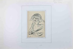 Antique Portrait of Woman - Drawing by G. Jeanniot - Early 20th Century