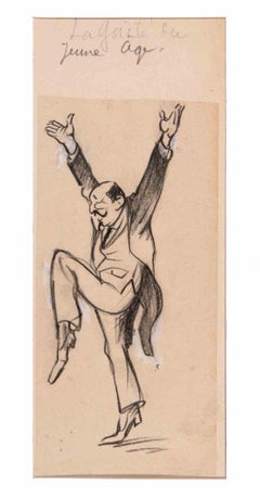 Mann im Frack  - Original Zeichnung von Ricardo Flors  - 1900