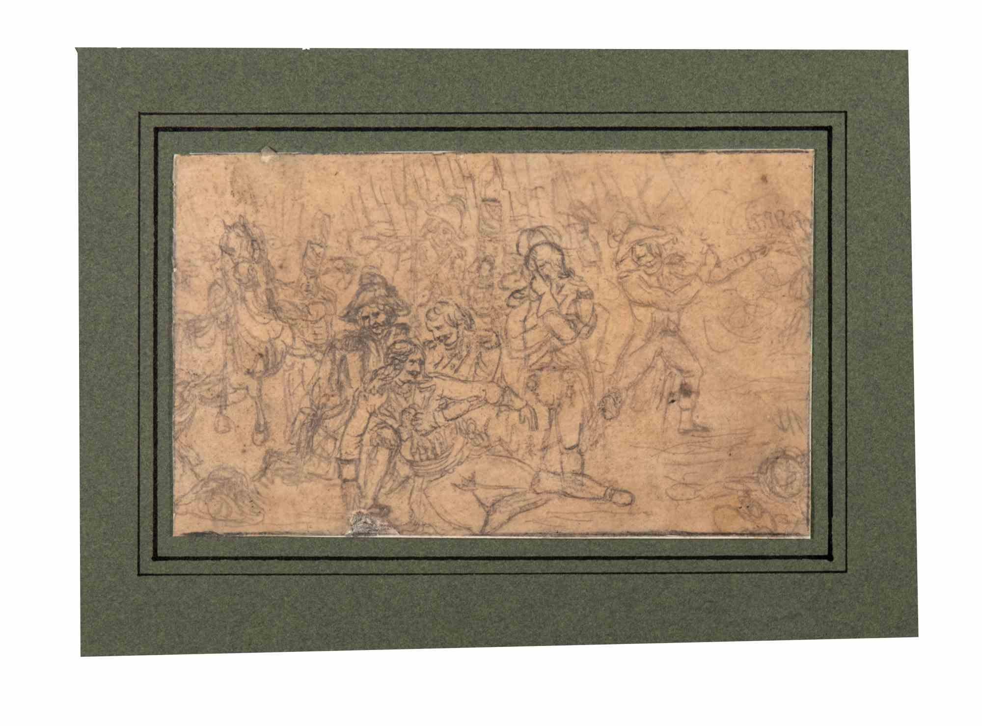 Figures is an Original Pencil Drawing realized by Denis Auguste Marie Raffet (1804-1860).

The little artwork is in good condition included a green cardboard passpartout (32.5x50 cm).

No signature.

Denis Auguste Marie Raffet (2 March 1804 – 16