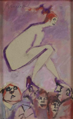 Dominatrix Woman - Drawing by Mino Maccari - 1970s