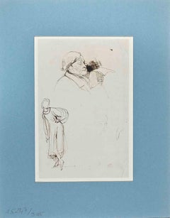 Retratos - Dibujo original sobre papel de E. Giraud - Finales del siglo XIX