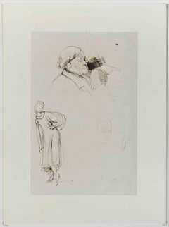 Portraits - Original Drawing on Paper by E. Giraud - Late 19th Century