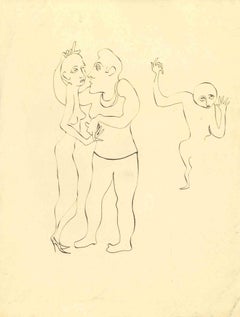 The Dance  - Drawing by Mino Maccari - 1950s