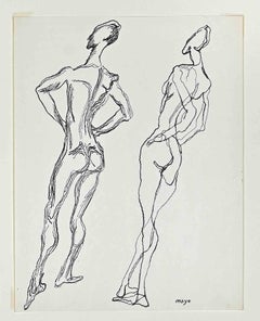 Figure - Original Drawing by Antoine Mayo - Mid 20th century