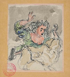 Woman- Originalzeichnung von Alfred Grvin - Ende des 19. Jahrhunderts
