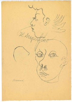 Porträts – Zeichnung von Mino Maccari – 1950er Jahre