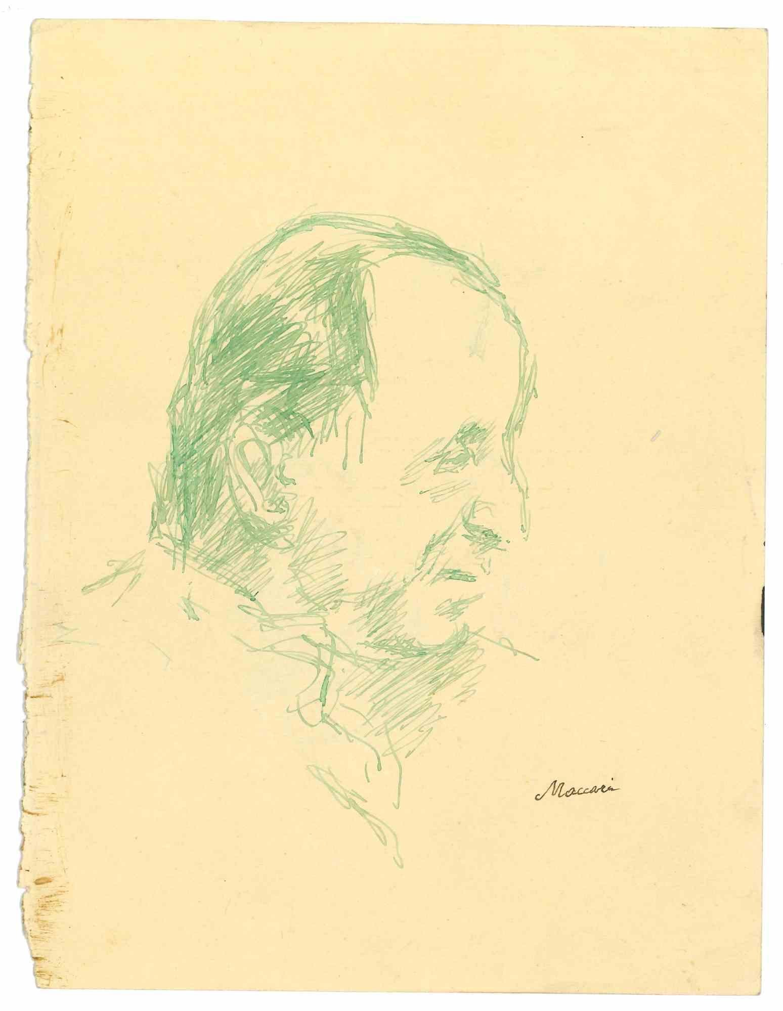Il profilo - Disegno di Mino Maccari - Anni '50