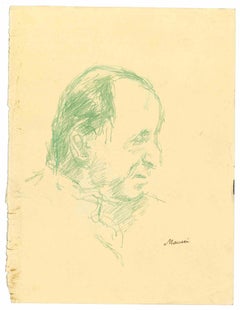 The Profile - Drawing by Mino Maccari - 1950s