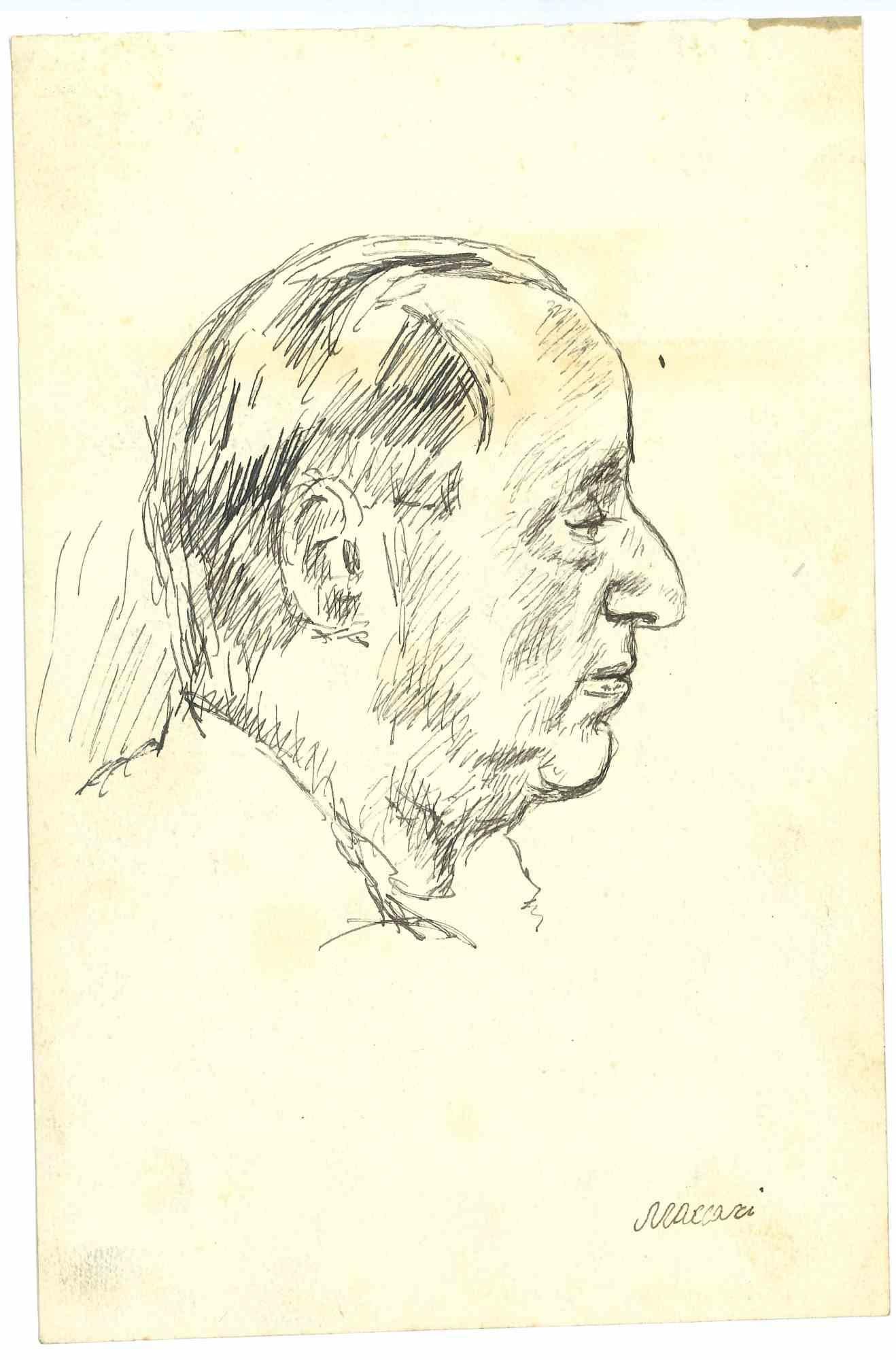 The Profile is an Original Drawing in pen on  paper realized by Mino Maccari in the mid-20th century.

Hand-signed by the artist on the lower.

Good conditions.

Mino Maccari (1898-1989) was an Italian writer, painter, engraver, and journalist,