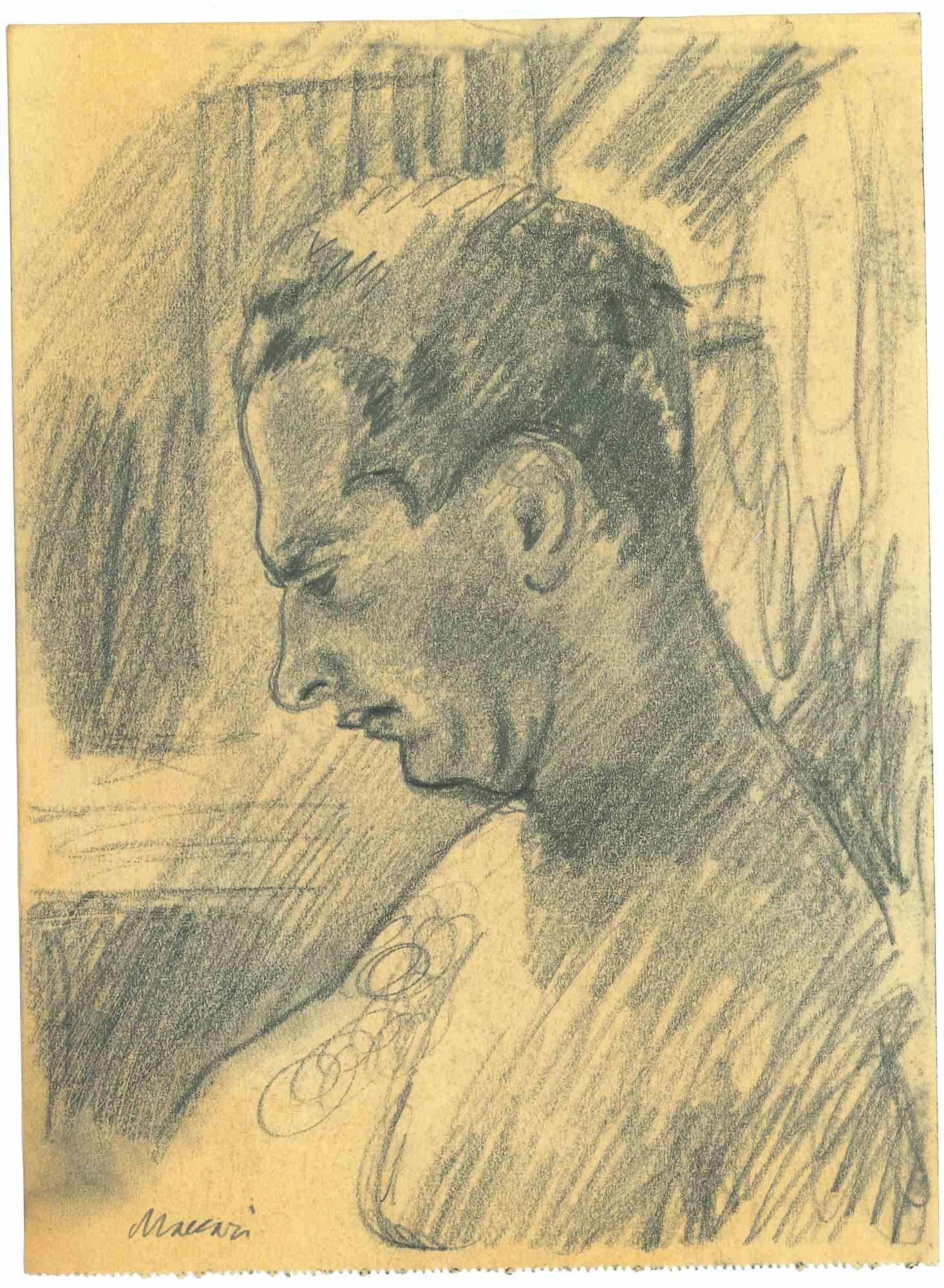 The Profile is an Original Drawing in pencil on creamy-colored paper realized by Mino Maccari in the mid-20th century.

Hand-signed by the artist on the lower.

Good conditions.

Mino Maccari (1898-1989) was an Italian writer, painter, engraver, and