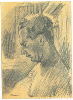 The Profile  - Drawing by Mino Maccari - 1950s