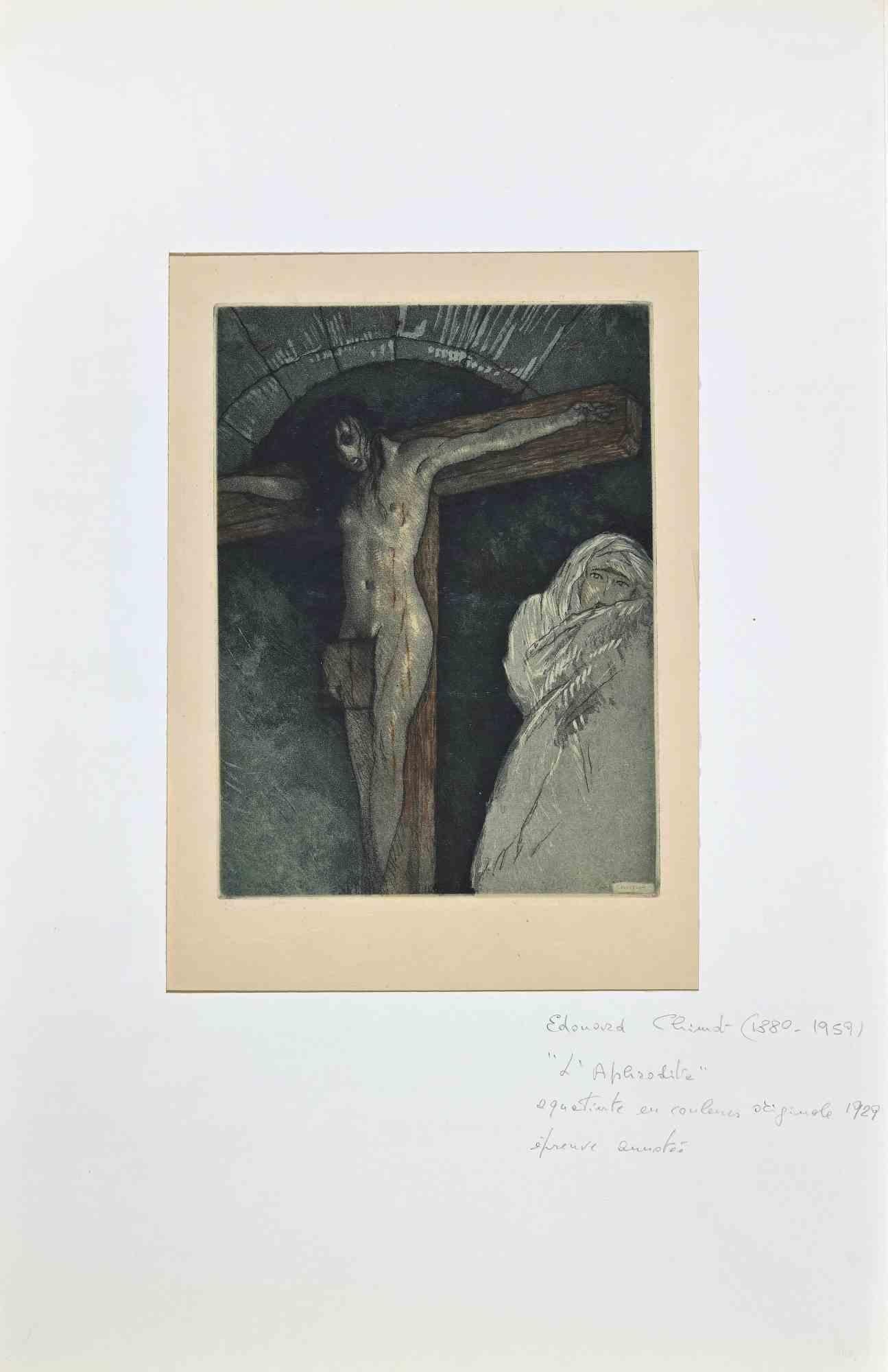 Die Aphrodite – Radierung von Edouard Chimot – 1929 im Angebot 1