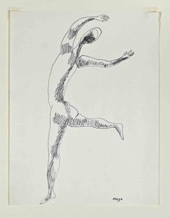 Dancing Figure - Original Pen by Mayo - 1950s