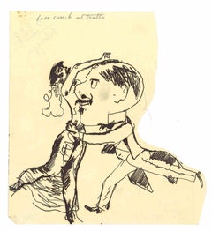 The Dance - Original Drawing by Mino Maccari - Mid-20th Century