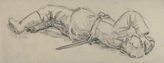 The Injured Soldier - Original Drawing - Early 20th Century