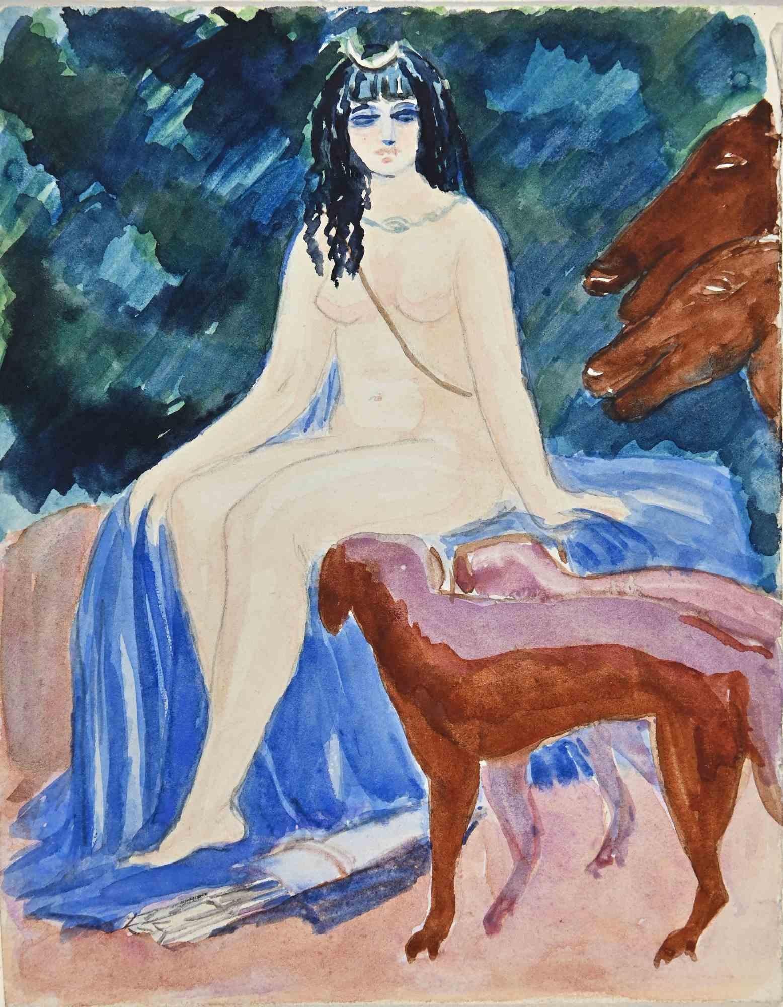 Diana Goddess - Original Drawing - Early 20th Century