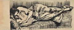 The Reading Woman - Original Drawing - Early 20th Century