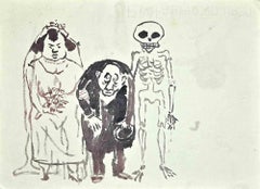 La muerte que espera - Dibujo de Mino Maccari - Mediados del siglo XX