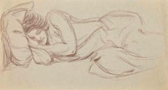 The Lying Down Nude - Original Drawing - Early 20th Century