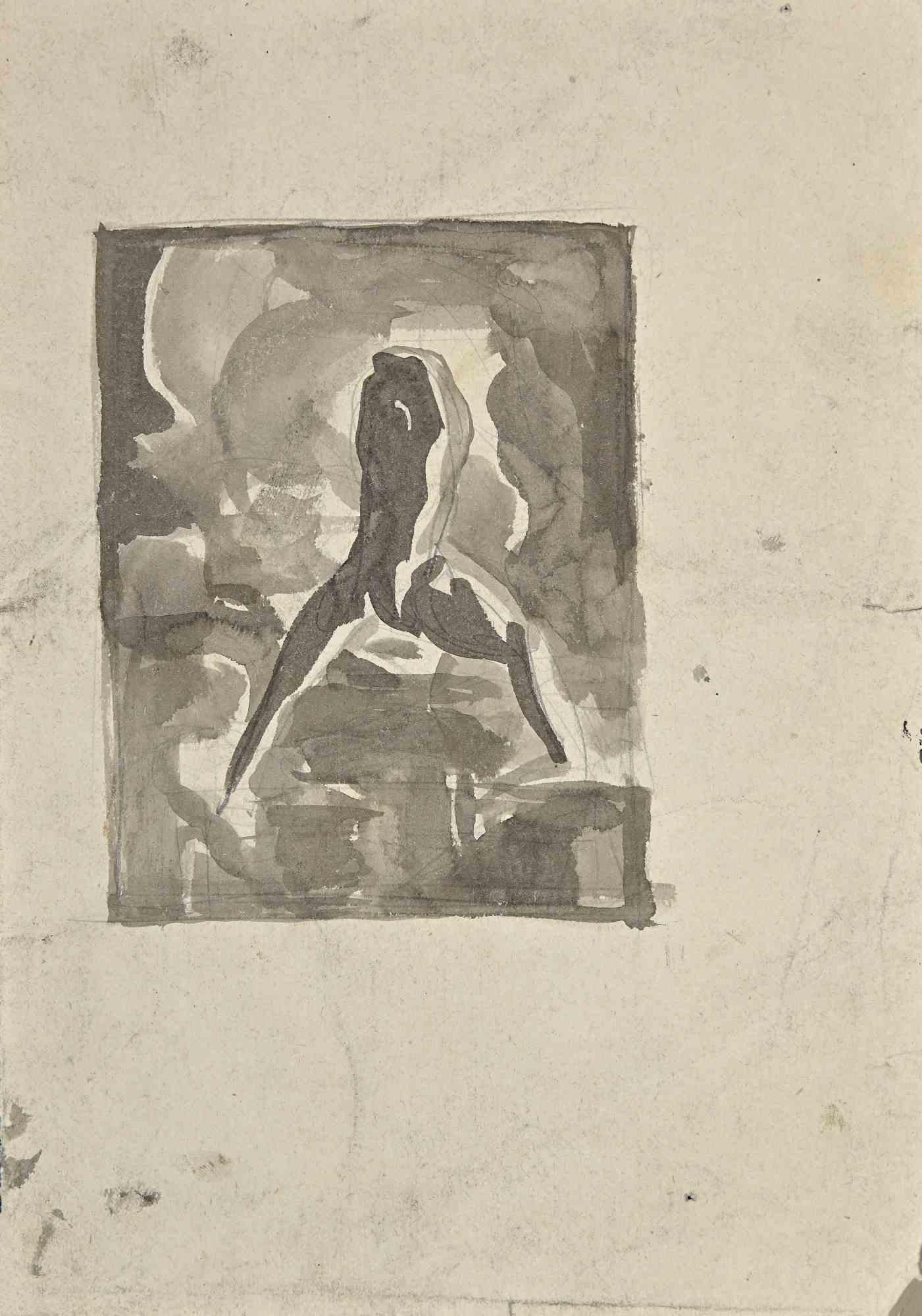 Unknown Nude - Figure - Original Drawing - Mid-20th Century