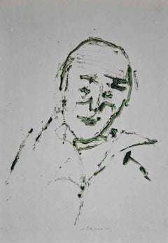 Portrait  - Original Drawing by Mino Maccari - Mid-20th Century