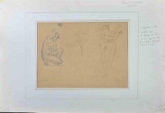 Mythologische Figuren – Bleistiftzeichnung von Maurice Chabas – frühes 20. Jahrhundert