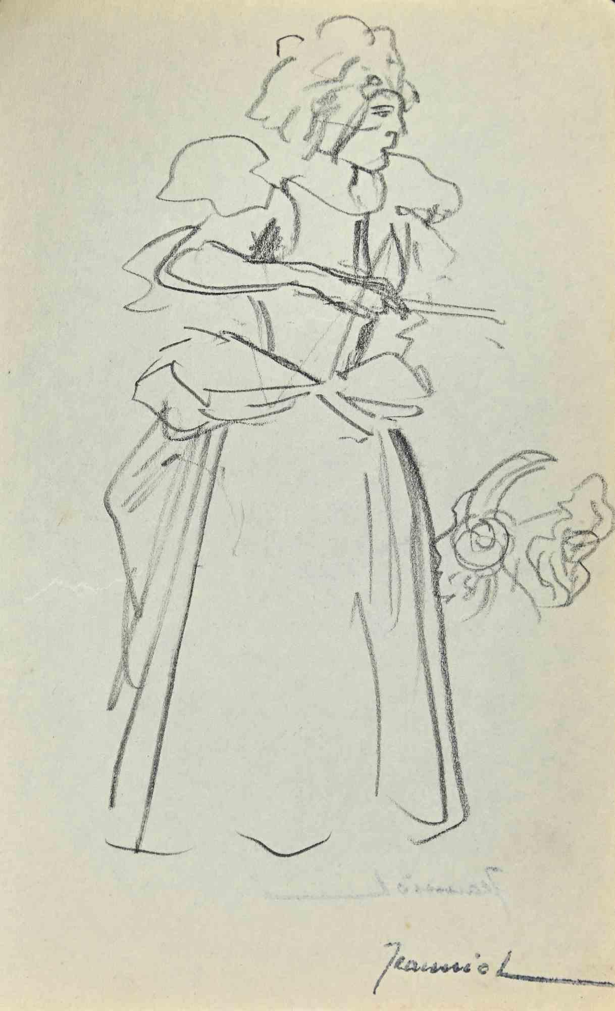 Frau ist eine Original-Bleistiftzeichnung von Pierre Georges Jeanniot (1848-1934).

Handsigniert  und einige Anmerkungen des Künstlers in der unteren linken Ecke.

Guter Zustand.

Pierre-Georges Jeanniot (1848-1934) war ein