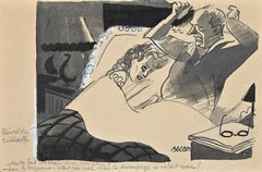 Réveil du Cineaste - Original Drawing by Bernard Bécan - Mid-20th Century