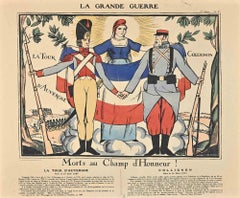 La Grande Guerre - Xilografia realizzata da Benito - Inizio del XX secolo