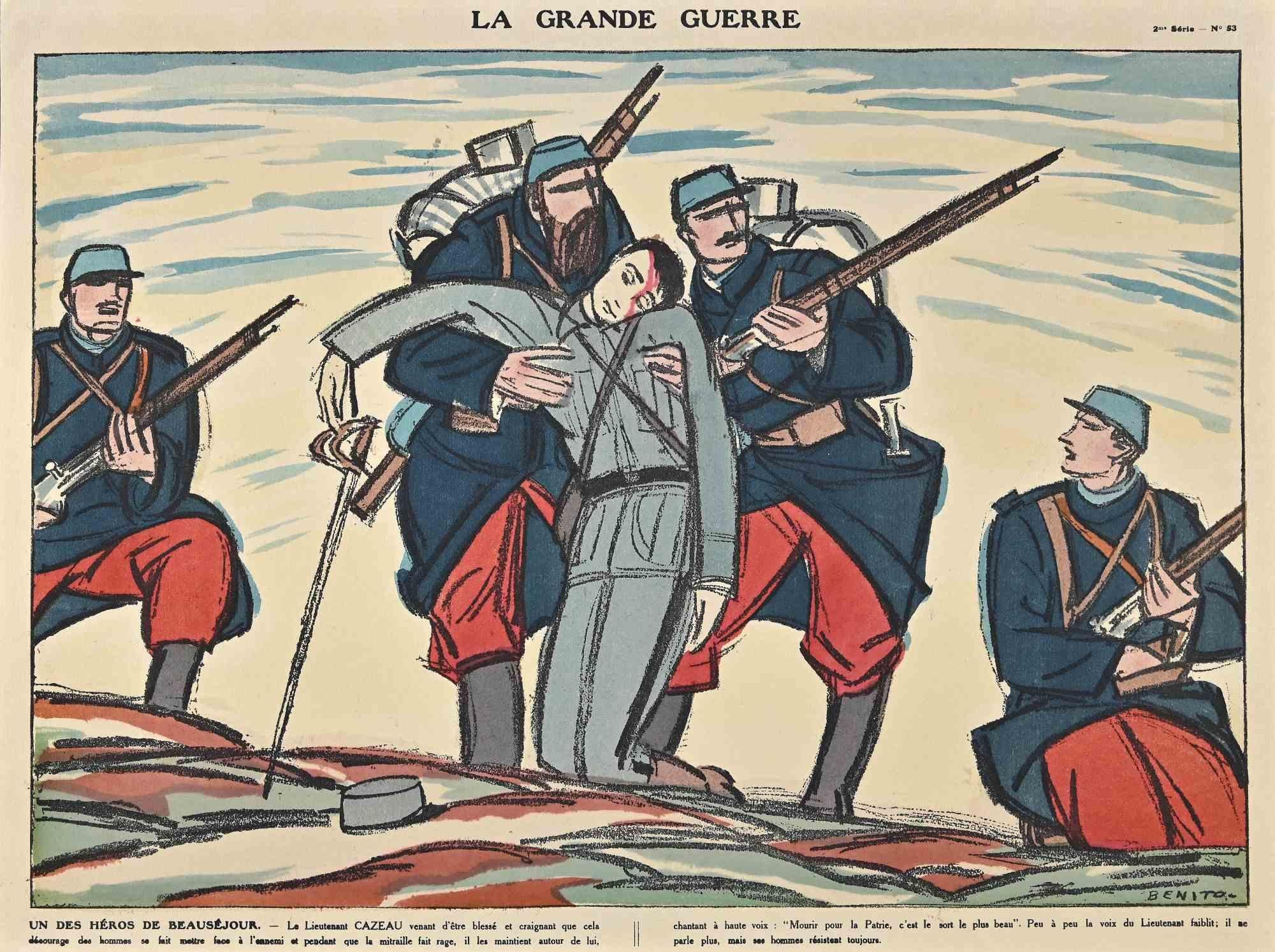 La Grande Guerre – Holzschnitt, realisiert von Benito – frühes 20. Jahrhundert