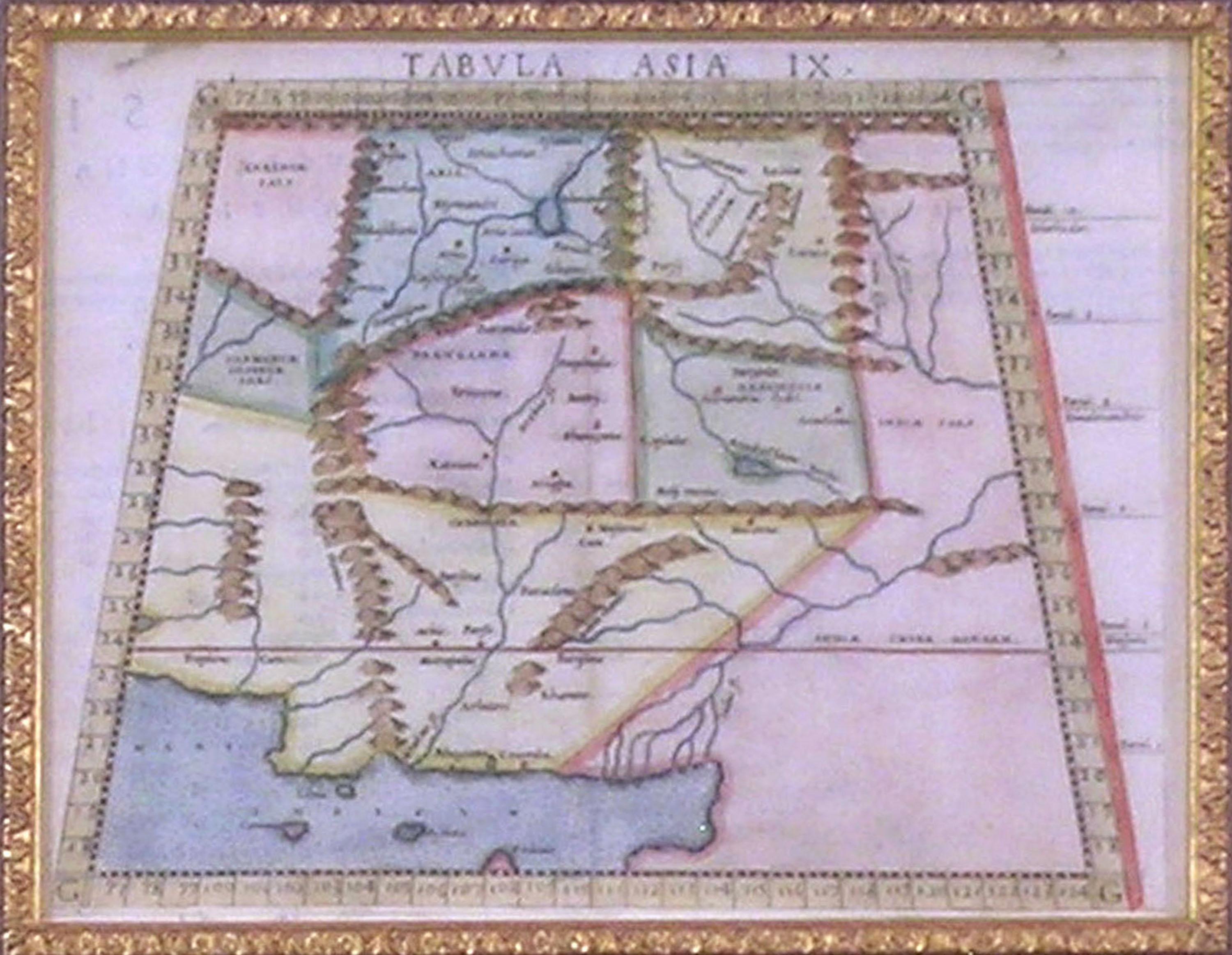 Karte Tabula Asiae IX.  Pakistan Afghanistan Iran Indischer Ozean (Realismus), Print, von Girolamo Ruscelli