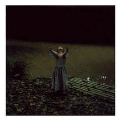 By the Pond (40x40cm) - Contemporary, Polaroid, Photograph, Figurative, Woman