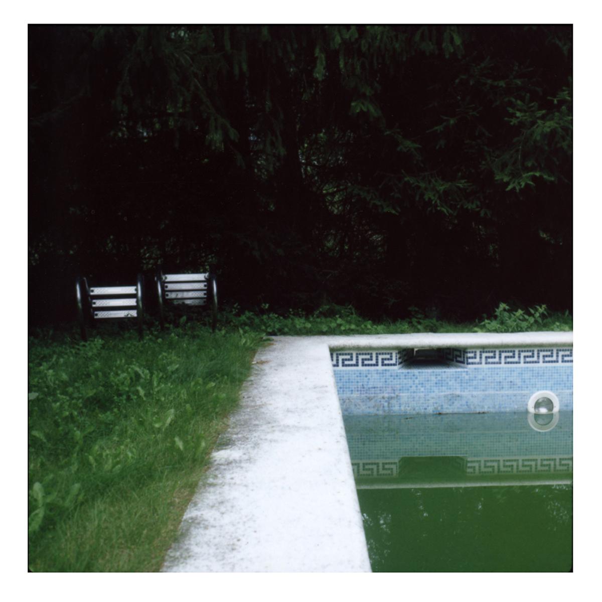 Cristina Fontsare Color Photograph - Forgotten Pool - 50x50cm - Contemporary, Polaroid, Photograph, 21st Century