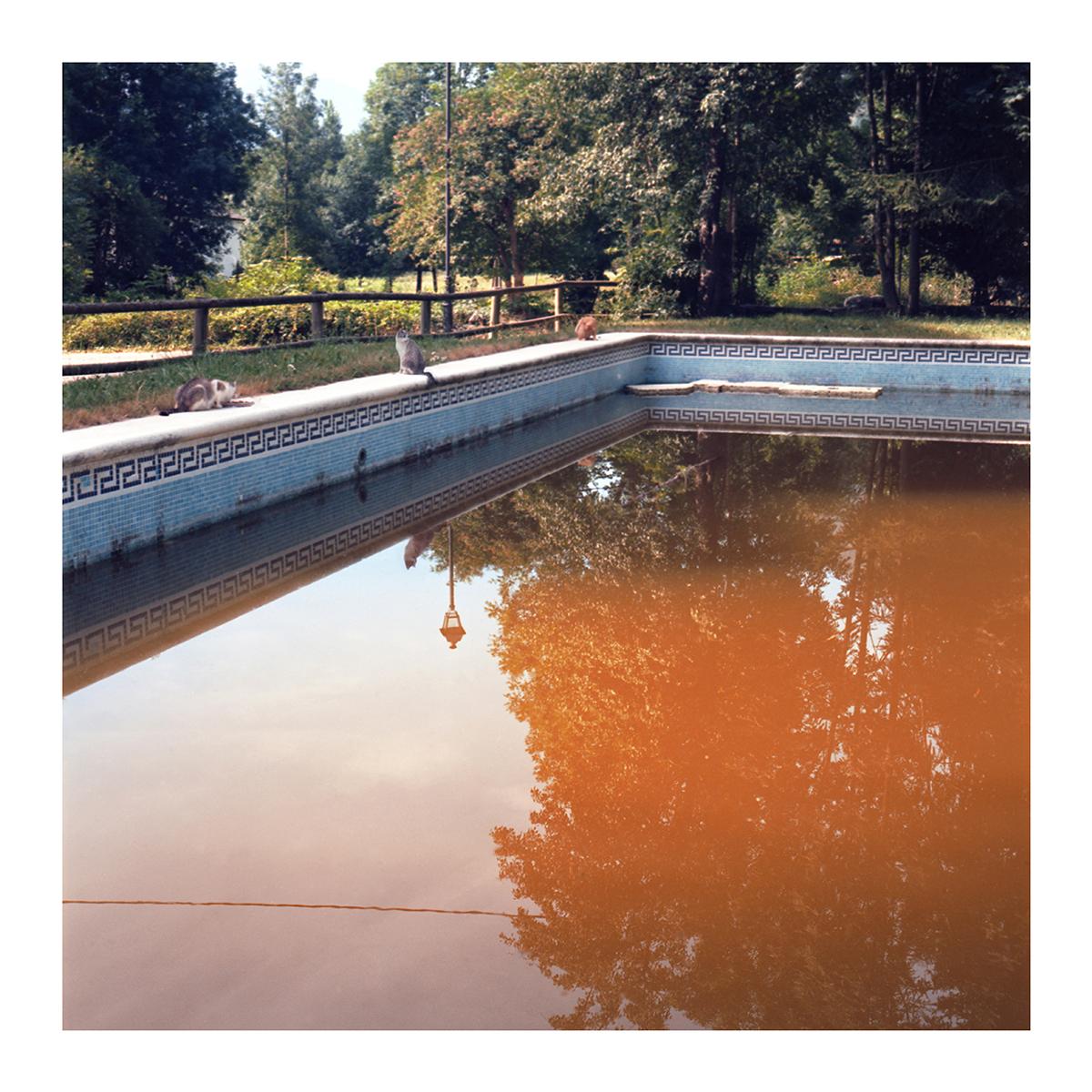Cristina Fontsare Landscape Photograph - By the Pool - 50x50cm, Contemporary, Polaroid, Photograph, 21st Century