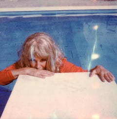 Pondering at the Pool - Contemporary, Polaroid, Photograph, Figurative, Portrait