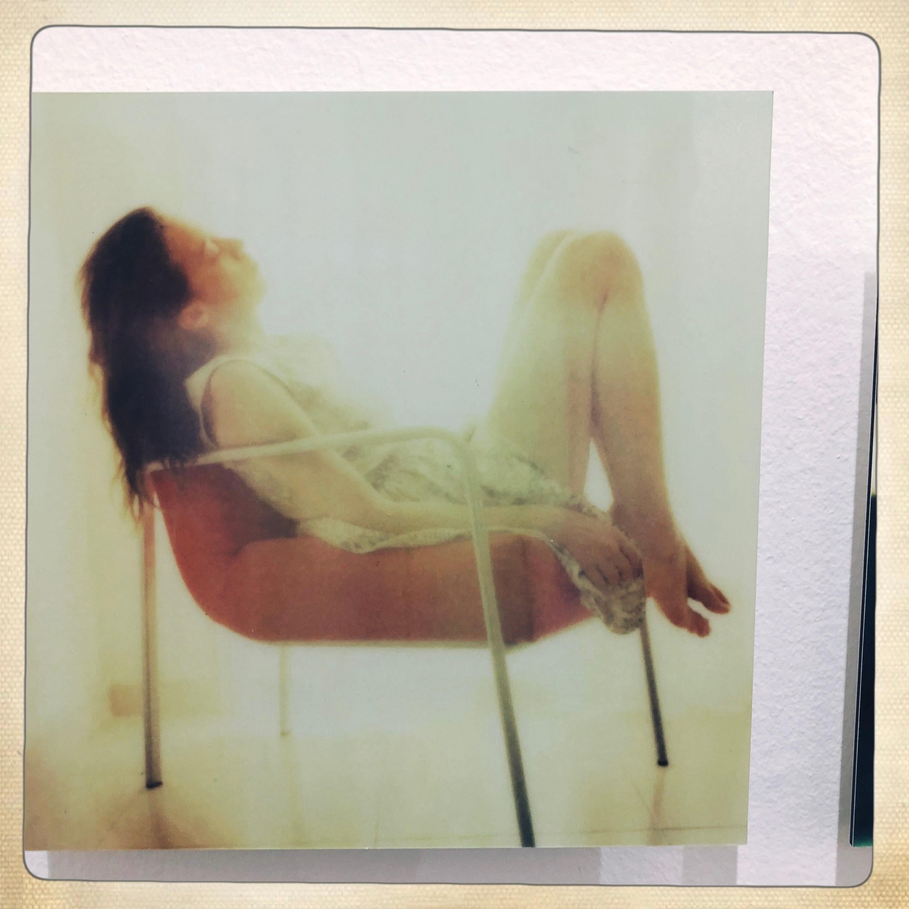 Self-Portrait II - Mounted, Contemporary, Polaroid, Color, Portrait - Beige Color Photograph by Leanne Surfleet