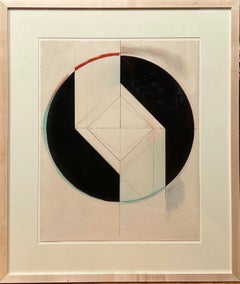 Hard Edge Drawing Geometric Abstraction by Unknown Artist