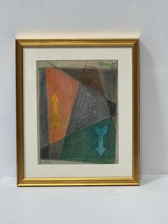 Vintage Drawing #2 by Amalia Schulthess in Gold Frame - 1955