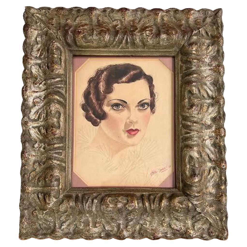 Pastellporträt von Stella Samuel im Stil von Charles Sheldon für Photoplay