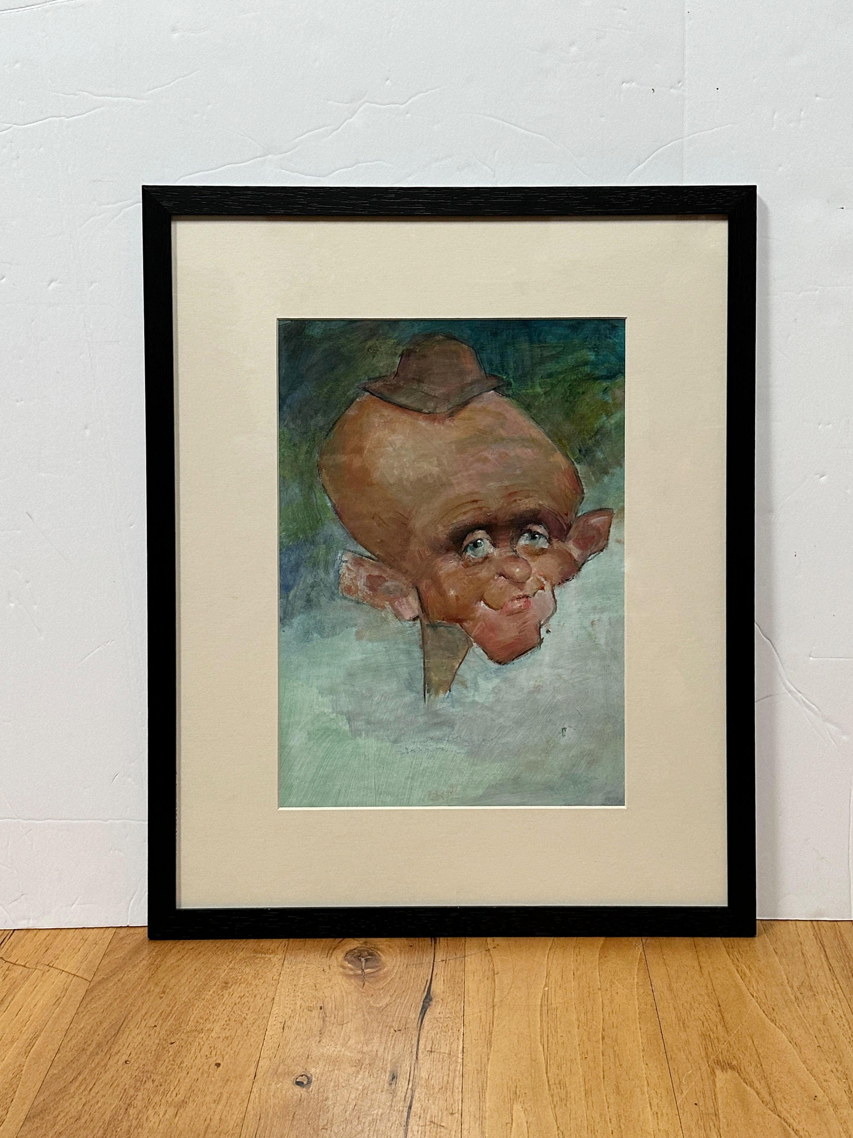  Caricatural Portrait - Gouache on Paper by Max Turner  - Art by MAX TURNER