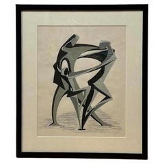 "Baile familiar" Acuarela posmoderna de Joan Carl Strauss